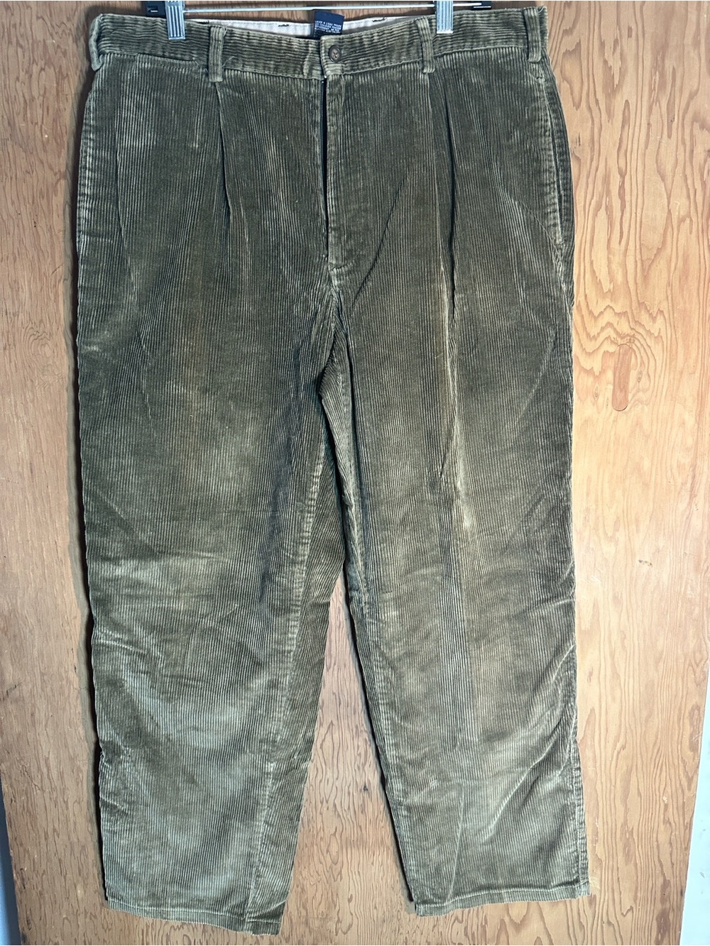 Tommy Hilfiger Olive Green Corduroy Pleated Pants